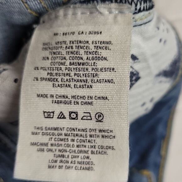 Anthropologie Pilcro Letterpress Script Jeans 25 stretch denim color block - Picture 6 of 10